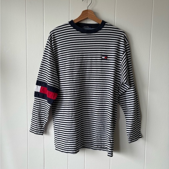 Tommy Hilfiger Striped Navy and White Shirt | Size Small - Picture 1 of 5
